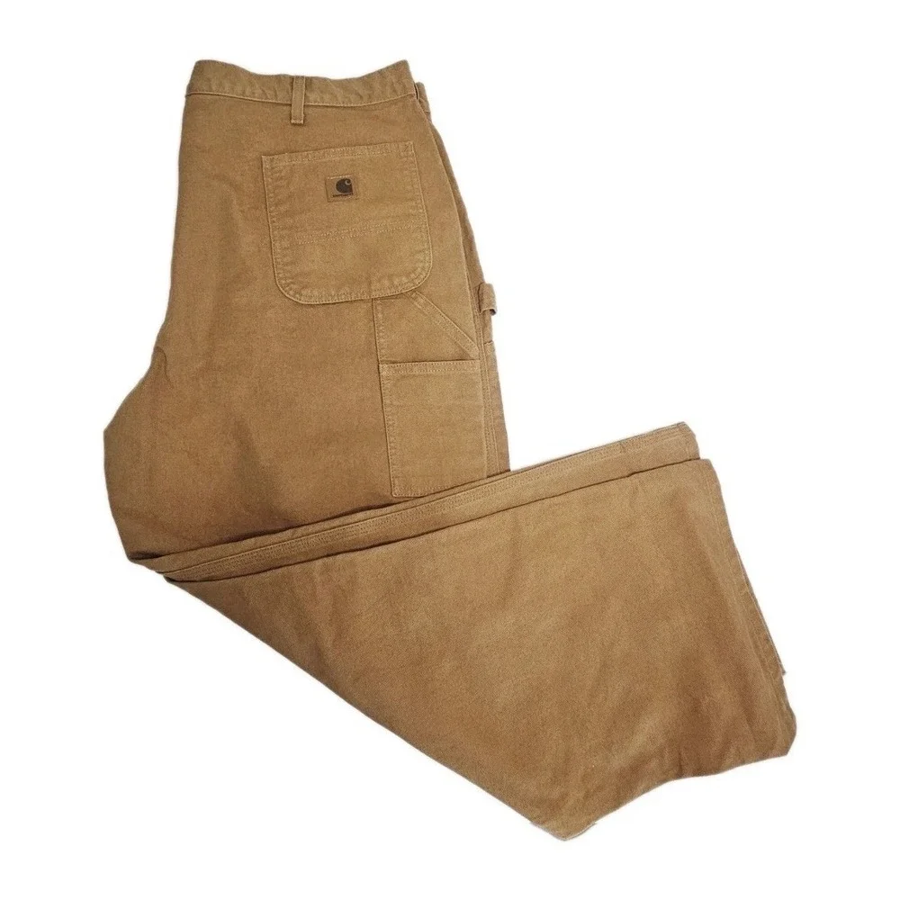 Carhartt B11 Carpenter Pants Duck Dungaree Loose Fit Pants Brown Tan 44x30